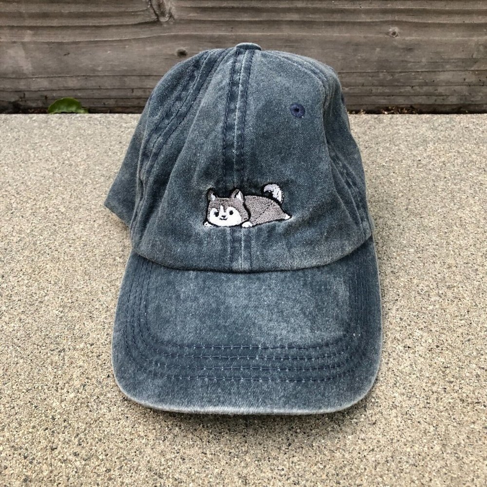 LOKISA Fat Sleepy Cat Baseball Dad Hat Unisex Blue Adjustable Cap 100% C…​​